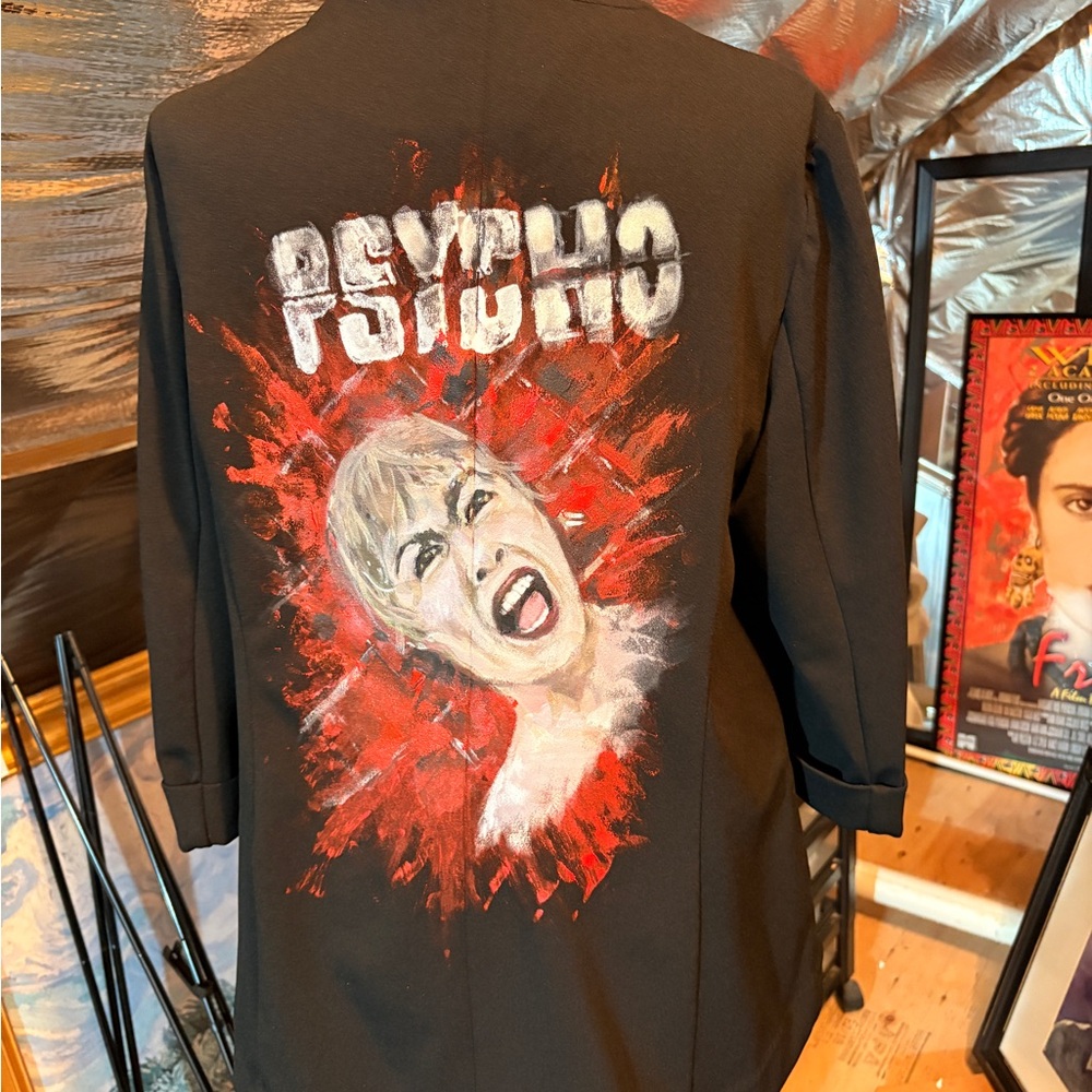 Psycho Graphic Black Women's Blazer